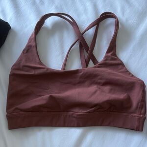 Women's Cross-Back Sports Bra in Brown